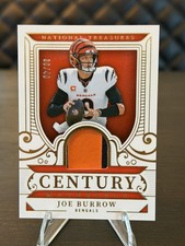  2025 National Treasures Joe Burrow Century Materials Gold, SSP/49, Bengals 2clr