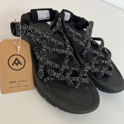 Sandals Atika Womens 6 Hiking Beach  Cushioned Arch Support Comfort Black Shoe