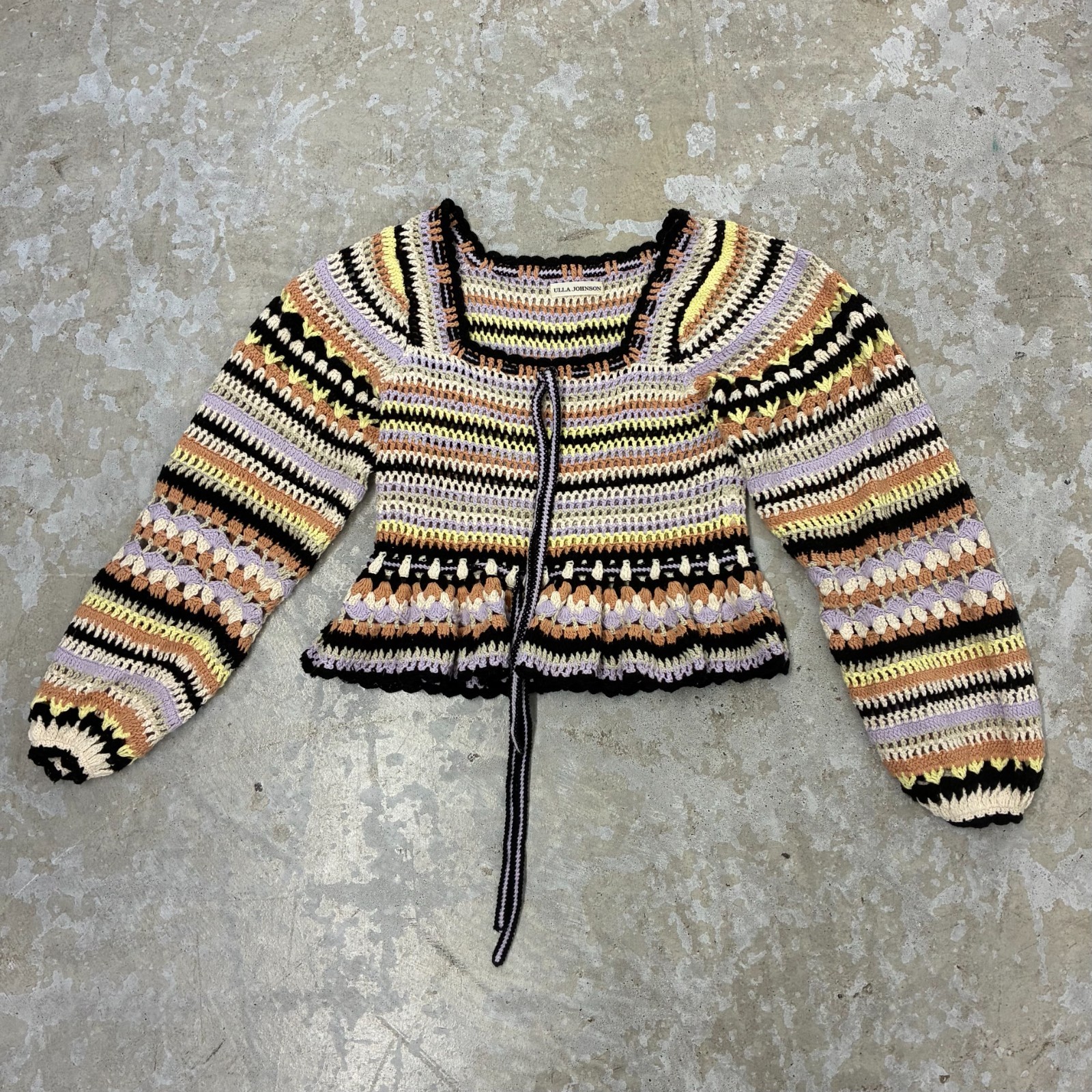 Ulla Johnson Constanza Stripe Pattern Crochet Top… - image 9