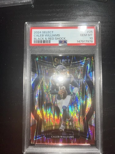 2024 Panini Select - Concourse Caleb Williams #25 Black & Red Shock Prizm (RC)