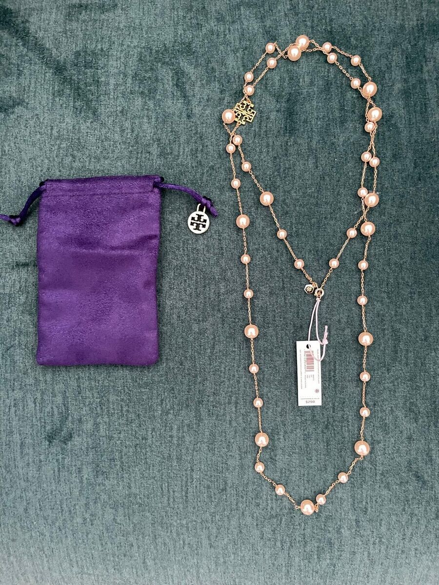 【BLACKPURPLE】TORI PEARL CHAIN NECKLACE tory burch pearl necklace | eBay