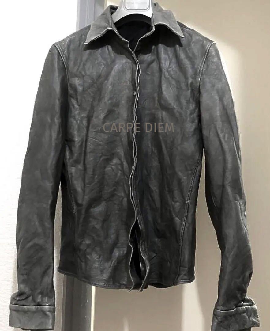 Vintage 2002 Carpe Diem Washable Leather Shirt Mens Size 2 Dark