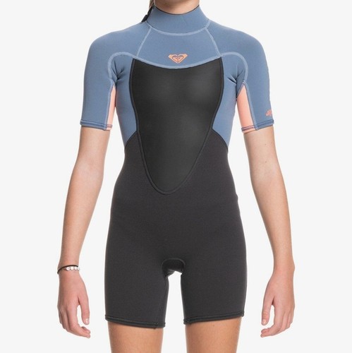 Roxy 2/2mm Prologue Back Zip Short Sleeve Springsuit 14G Blue Ribbon Coral NEW - Picture 11 of 11