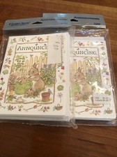 Vtg Baby Birth Announcements Creative Papers C.R. Gibson Bunnies Lot of 16