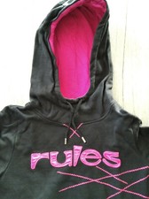 RULES Damen Titus Hoodie Skateboard Kapuzenpullover Gr.S pink/black - TOP & RAR
