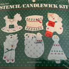 Quilted Stencil Candlewick Kit Tree Bear Horse Christmas Ornaments Drum Bird