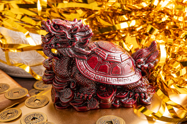 DrachenschildkröTe, Rot Kunstharz H: 9,5 Cm, L: 11 Cm, B: 8 Cm Reichtum-image