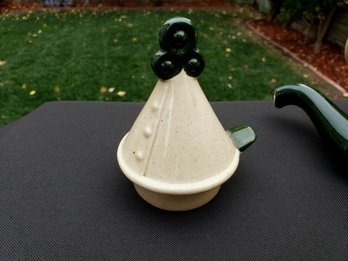 Metlox Poppytrail Green HOMESTEAD PROVINCIAL Coffee Pot & Lid 7 3/8" 5 Cup - Picture 8 of 9