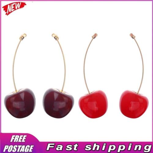 Creative Fruit Drop Earrings Women Resin Cherry Dangle Ear Stud Party Jewelry - Picture 1 of 13