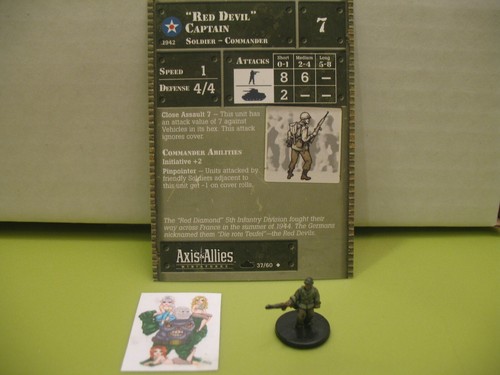 =Axis & Allies Miniatures 1939-1945 "Red Devil" Captain with card 37/60= - 第 1/1 張圖片