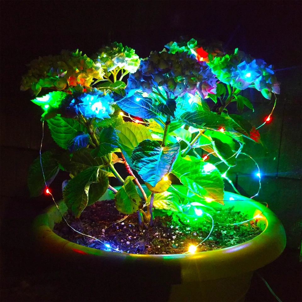 50 Micro 16 Color Changing LED Fairy Lights- 16.5 Foot With Battery, RGB Remote - Image 4 of 4