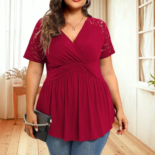 3XL4XL Plus Size Short Sleeve Women Tops 2025 Oversize Sim T-Shirts Tees - 第 4/28 張圖片