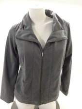 Christopher & Banks Womens Gray Sueded Polyester Zip Front Jacket Size M