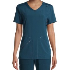 ScrubStar Women Performance V-neck Scrub Top Teal X-Small NEW