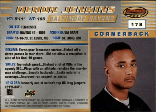 1996 Bowman's Best Football  *COMPLETE YOUR SET*  Pick From List - Picture 354 of 356