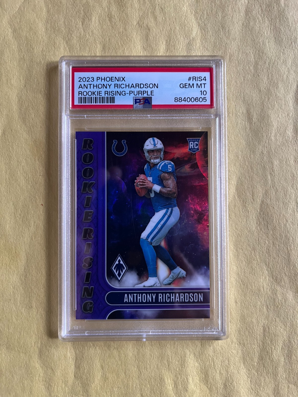 2023 Phoenix Anthony Richardson RC #'d /125 PURPLE PSA 10 Rookie Rising RIS-4 05