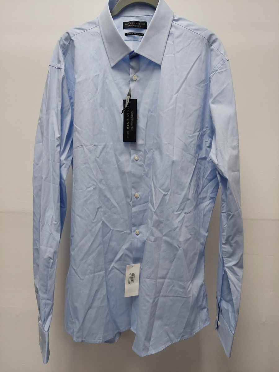 The Men's Store Bloomingdales Button Up Regular Fit Light Blue NWT 17 36/37  | eBay
