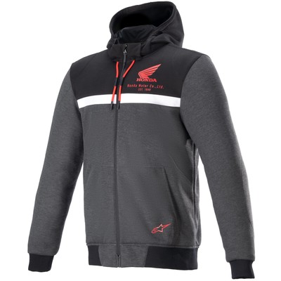 Alpinestars Honda Chrome Street Hoodie schwarz/melange/rot Protektor Jacke