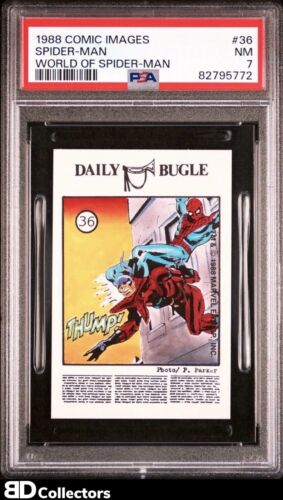 SPIDER-MAN #36 PSA 7 1988 Adesivi Immagini a fumetti World of Spider-Man - Foto 1 di 2
