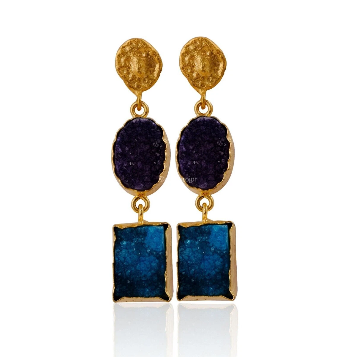 Druzy stone earrings deals