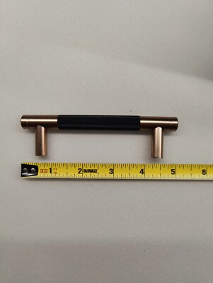 Amerdeco 10 Pack Champagne Bronze and Black Knurled Cabinet Pulls 3.75 Inch Hole