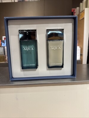 HERRERA AQUA by Carolina Herrera 2 pcs.Gift Set Men (3.4 oz EDT + 3.4 A/S Balm)