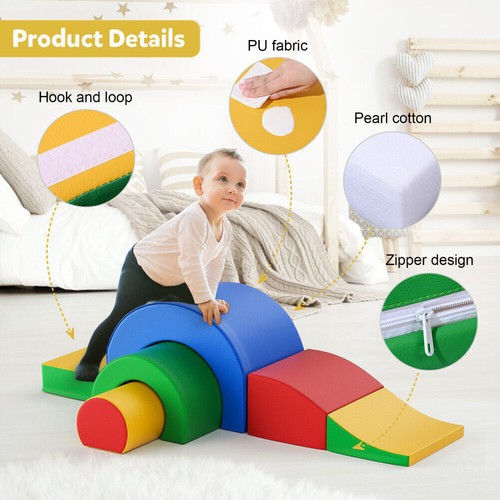 5PCS Toddler Climb Crawl Activity Play Set Kids Soft Foam Building Blocks Kids - Picture 7 of 12