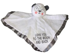 CR GIBSON Panda Bear Lovey BABY BLANKET Satin NEW NWT