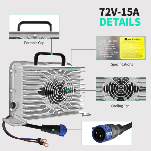 72 Volt 15 Amp Battery Charger for GEM Bad Boy Buggies Golf Cart Buggy ATV UTV - Picture 12 of 12