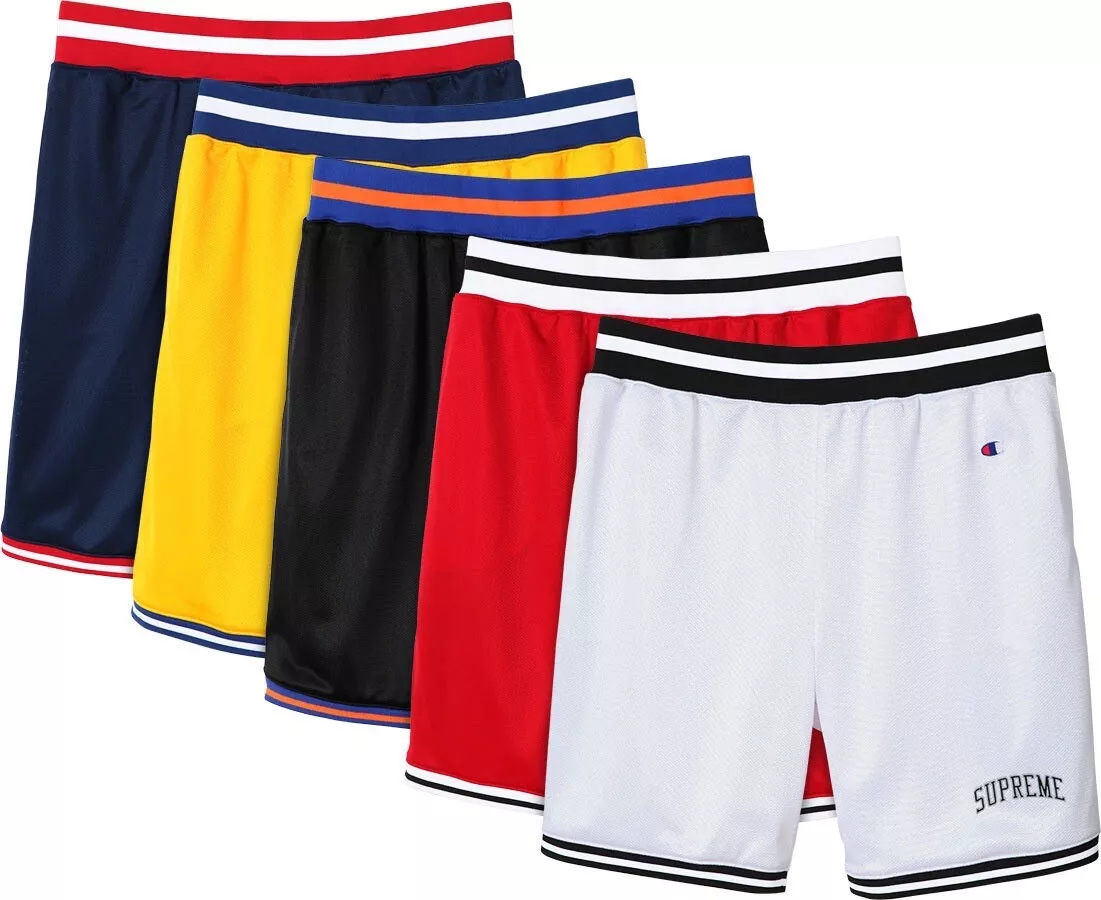 Short résille basket Supreme SS15 Champion blanc taille XL NEUF LOGO BOÎTE