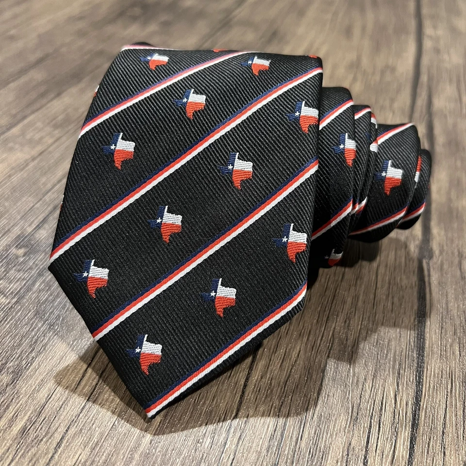 Conjunto de corbata de bandera y barra de corbata de mapa del estado de Texas a juego para hombre clip de corbata de regalo Foto 3 de 4