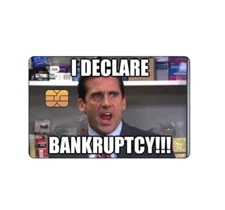 "Declared Broke" Funny Credit / Debit Card Skin Cover Decal Sticker *SMALL CHIP