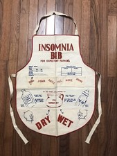 Babero de insomnio vintage para futuros padres delantal de algodón humorístico