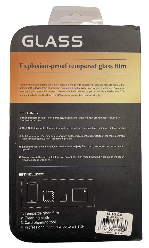 9H Tempered Glass Screen Protector for LG LEON C40 - Clear - Image 2 of 4