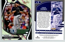 Corbin Burnes 2022 Panini Absolute Lava #38 Milwaukee Brewers