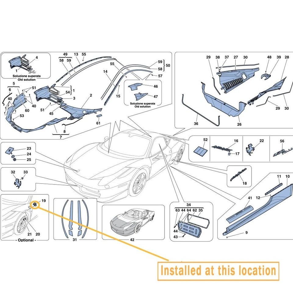 Für Ferrari 458 Italia Speciale Spider Seitenschild Emblem OEM:82746100 - Bild 3 von 4
