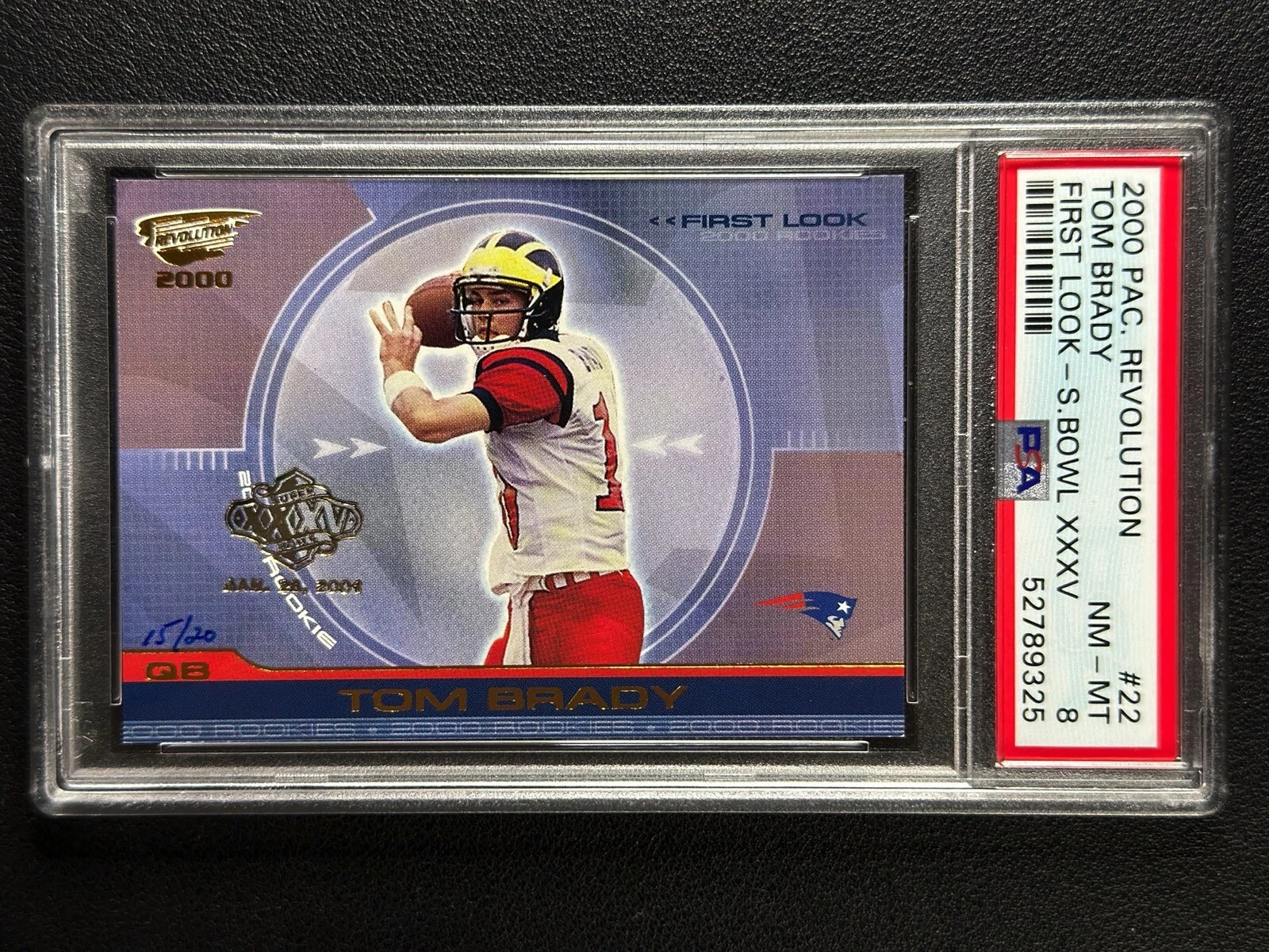 Tom Brady Pacific Revolution First Look #22 Super Bowl XXXV