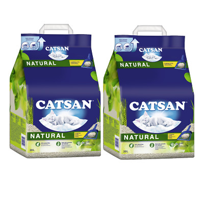 CATSAN  NATURAL Klumpstreu Katzenstreu klumpend aus Pflanzenfasern 2 x 20L