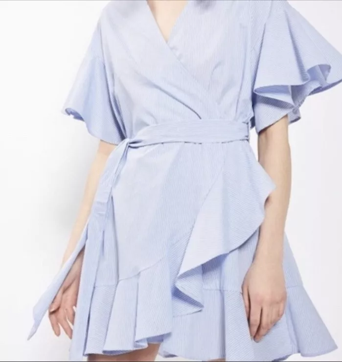 Topshop blue sales wrap dress