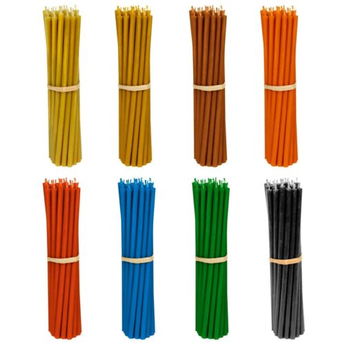 50 pcs. 5.9 inch thin 100% beeswax candles colors of your choice ritual - Afbeelding 1 van 27