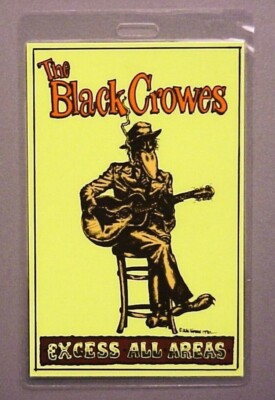 Black Crowes backstage pass Laminated Excess All Areas YELLOW