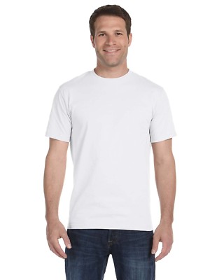 Hanes Men's ComfortSoft 100% Cotton Lay Flat Collar Blank T-Shirt 5280 S-4XL