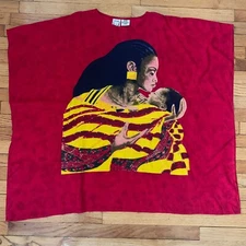 ANTTHONY MARK HANKINS Shirt Women's One Size Missy Red Caften Style Art to Wear