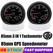 2 Gauge Set 85mm Gps Speedometer 0-120mphfuelvolt 85mm Tachooiltemp Gauge Us