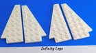 2 Pair LEGO Vintage White Plate Wing 4 x 8 Left & Right Wedge (3933 3934)