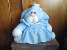 Vintage 1980s Fisher Price Puffalump Blue Bunny Rabbit Soft Toy Original Dress