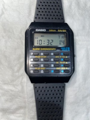 Vintage Casio CA-50 Digital Men's 8-Digit Calculator Dual Time