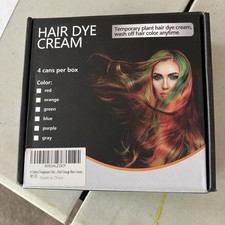 4 Colors Temporary Plant Hair Dye Cream Red, Orange, Blue, Green NEW