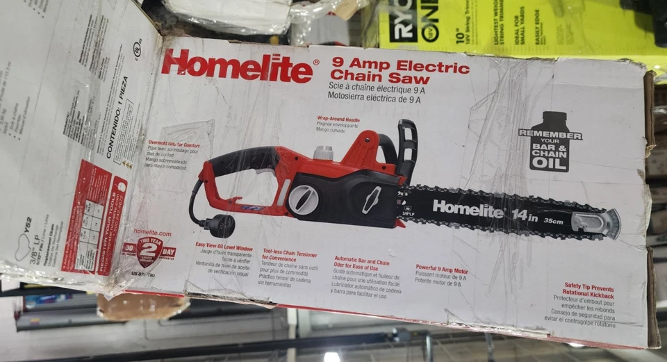 Motosierra eléctrica Homelite 14 pulgadas, motor de 9 amperios - Sierra eléctrica ligera con cable Foto 2 de 3