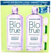 Baush & Lomb Biotrue Multi-purpose Solution 2 x 16 Ounce  + 2 Oz EXP 01/2027